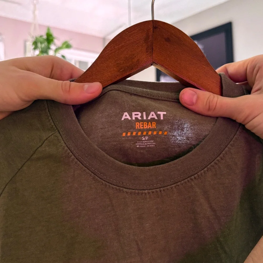 Ariat Rebar Men's Olive Green Pocket T-Shirt Workwear Size‎ Small